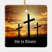 Hij is Risen Keramisch Ornament (Voorkant)