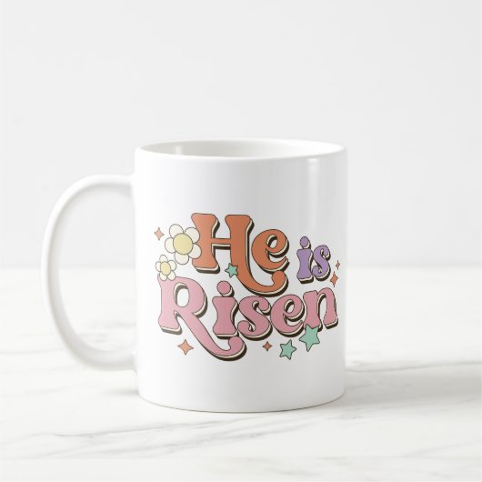Hij is Risen Koffiemok (Links)