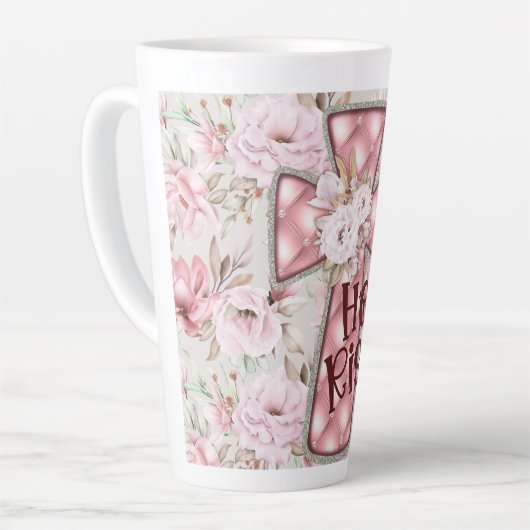 Hij is Risen Latte Mok (Linkerhoek)