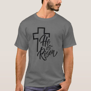 Hij is Risen Leopard Cross  Happy Pasen 202 T-shirt