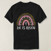 Hij is Risen Leopard Rainbow Happy Pasen 2022 T-shirt (Design voorkant)