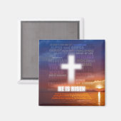 Hij is Risen Magnetic Kaart Magneet (Voorkant / Achterkant)