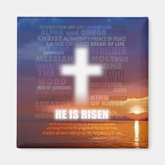 Hij is Risen Magnetic Kaart Magneet (Voorkant)