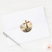 Hij is Risen - Matthew 28:6 Ronde Sticker (Envelop)