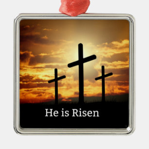 Hij is Risen, Metalen Ornament