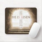 Hij is Risen Mousepad - Matthew 28:6 Bijbelversie Muismat (Met muis)