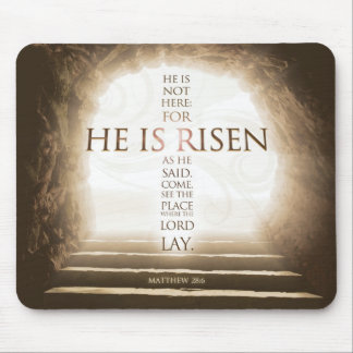 Hij is Risen Mousepad - Matthew 28:6 Bijbelversie Muismat