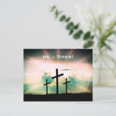 Hij is Risen Paasgroet Briefkaart (Staand voorkant)
