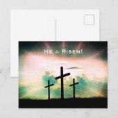 Hij is Risen Paasgroet Briefkaart (Voorkant / Achterkant)