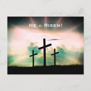 Hij is Risen Paasgroet Briefkaart