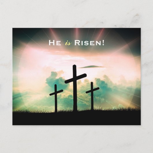Hij is Risen Paasgroet Briefkaart (Voorkant)