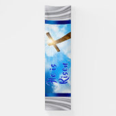 Hij is Risen, paaskerkbanner Spandoek (Verticaal)