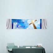 Hij is Risen, paaskerkbanner Spandoek (Beurs)
