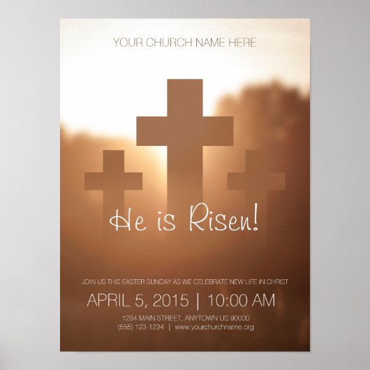 Hij is Risen. paaszondag Poster (Voorkant)