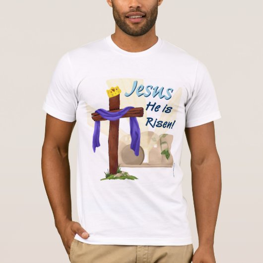 Hij is Risen Pasen shirt (Voorkant)