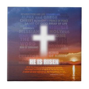 Hij is Risen - Pasen Tegeltje