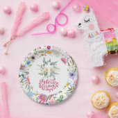 Hij is Risen | Pasen van Floral | Religie Papieren Bordje (Feest)