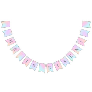 Hij is Risen Pastel Easter Decor Bunting Flags Vlaggetjes