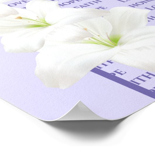 Hij is Risen Poster-Love Hope Honor Faith Poster (Hoek)