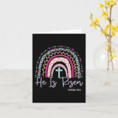 Hij is Risen Rainbow Leopard Happy Paasdag Chris Kaart (Gele Bloem)