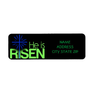 **HIJ IS RISEN** RETURADRES ETIKET