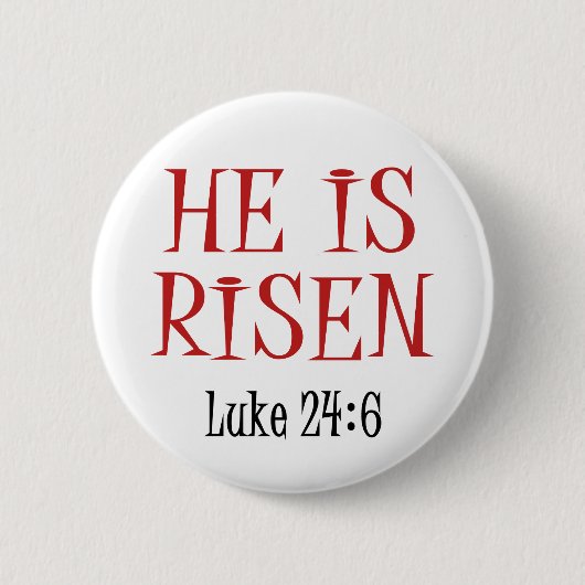 Hij is Risen Ronde Button 5,7 Cm (Voorkant)