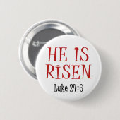 Hij is Risen Ronde Button 5,7 Cm (Voorkant /achterkant)