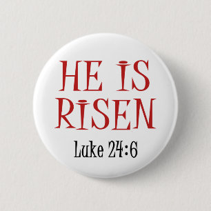 Hij is Risen Ronde Button 5,7 Cm