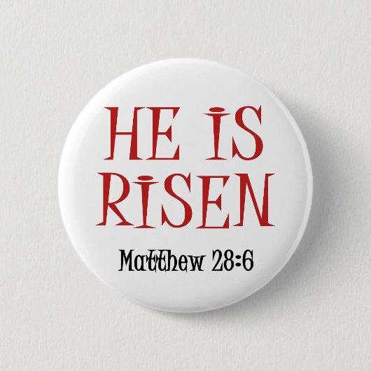 Hij is Risen Ronde Button 5,7 Cm (Voorkant)