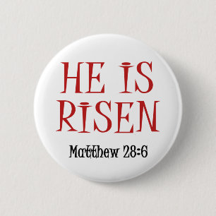 Hij is Risen Ronde Button 5,7 Cm