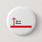Hij is Risen Ronde Button 5,7 Cm (Voorkant)
