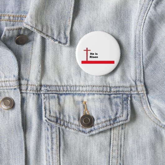 Hij is Risen Ronde Button 5,7 Cm (In situ)