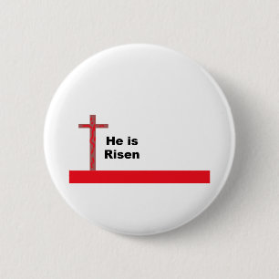Hij is Risen Ronde Button 5,7 Cm