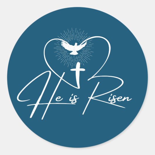 Hij is Risen Ronde Sticker (Voorkant)