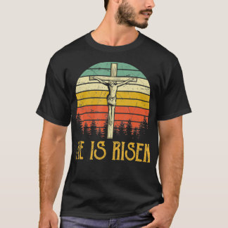 Hij is Risen T-shirt Pasen Jezus Mannen vrouwen Ki