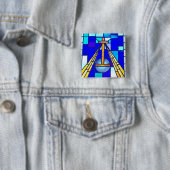 Hij is Risen Vierkante Button 5,1 Cm (In situ)