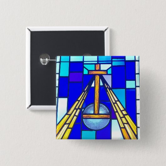 Hij is Risen Vierkante Button 5,1 Cm (Voorkant /achterkant)