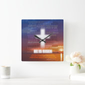 Hij is Risen Vierkante Klok (Huis)