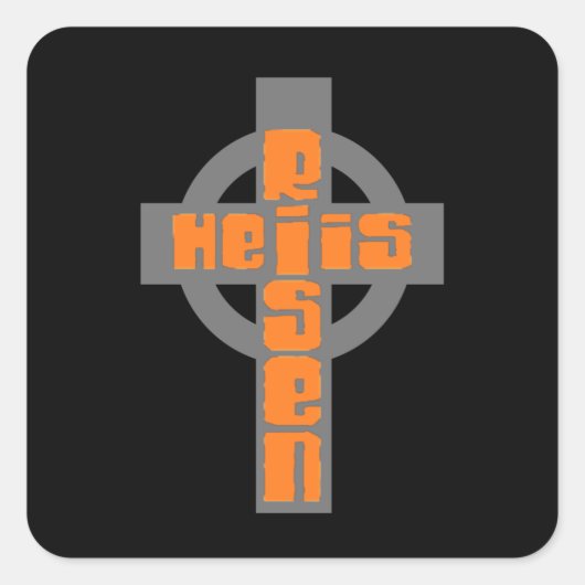 Hij is Risen Vierkante Sticker (Voorkant)