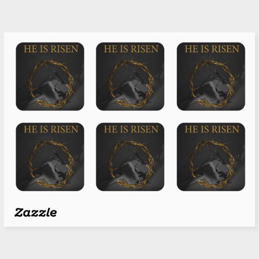 Hij is Risen Vierkante Sticker (Vel)