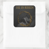 Hij is Risen Vierkante Sticker (Tas)