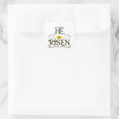 Hij is Risen Vierkante Sticker (Tas)