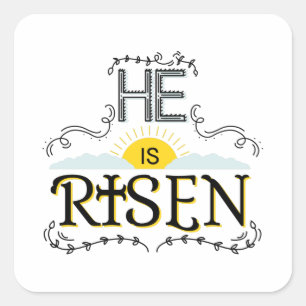 Hij is Risen Vierkante Sticker
