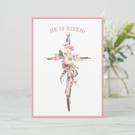 Hij is Risen | WATERVERF | PaspoortKaart Kaart (Staand voorkant)