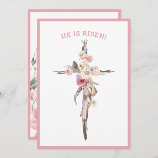 Hij is Risen | WATERVERF | PaspoortKaart Kaart (Voorkant / Achterkant)