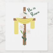 Hij is Risen Wijn Etiket (Enkel label)
