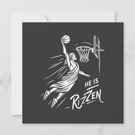 Hij is Rizzen Grappig Pasen Kaart (Voorkant)