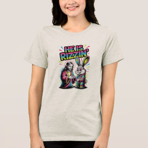 Hij Is Rizzen Pasen T-shirt Funny Gen Z Christelij