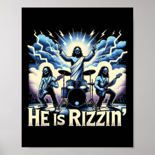 Hij Is Rizzin' Christelijke Band Jezus Heeft Rizen Poster
