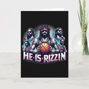 Hij is Rizzin Christelijke Jezus Basketbal Spelen Kaart